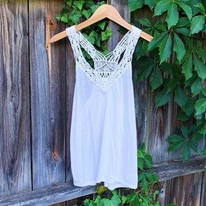 White Crochet Tank Top